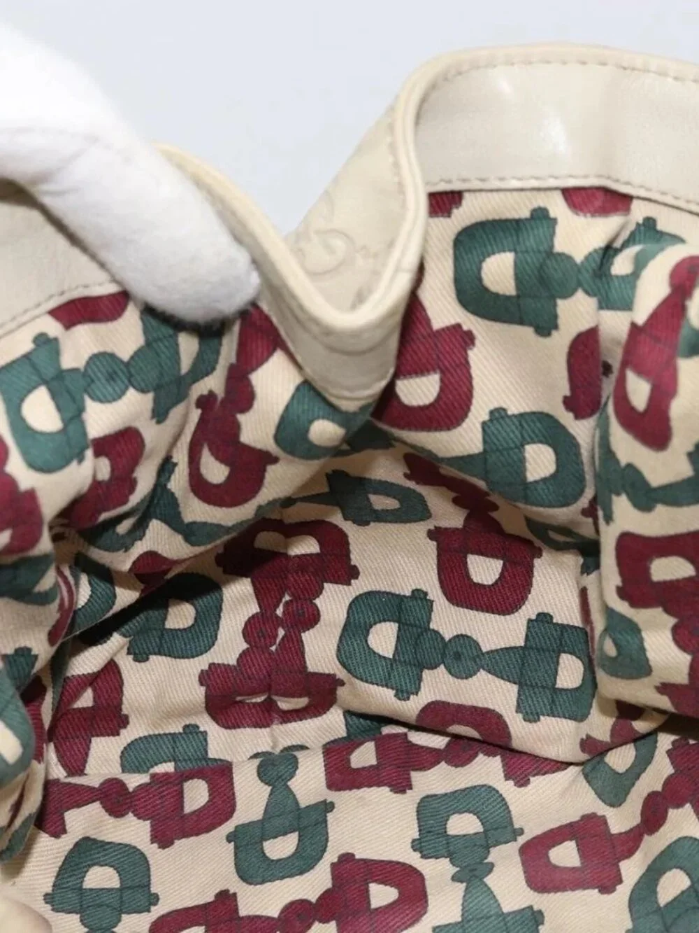 GUCCI GG Canvas Guccissima Histeria Bag Leather Ivory Gold 197020 Auth 159286 - Picture 13 of 16